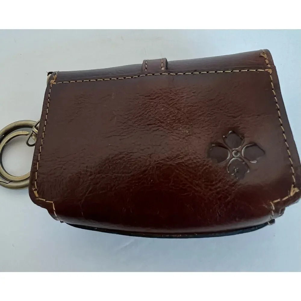 NEW Patricia Nash Brown‎ Leather Mini TORRI Key Fob Wallet Clutch